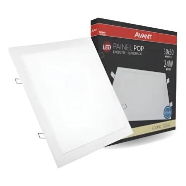 Imagem de Kit 3 Painel Plafon Embutir Led 24W Quadrado Avant 4000K Cor