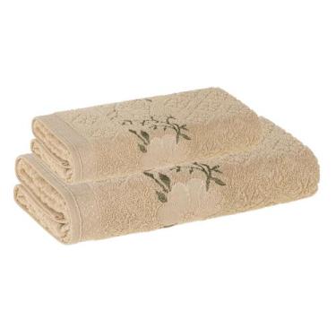 Imagem de Jogo de Toalhas Karsten Yuna  Banho e Rosto Fio Cardado, Grão Pérola