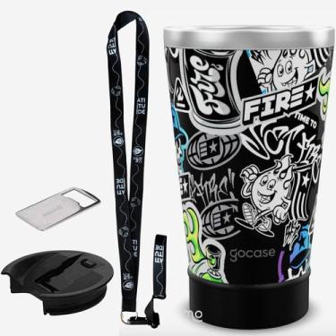Imagem de KIT Copo Térmico GOCASE Vibe 470ml do BOTAFOGO com tampa e abridor e t