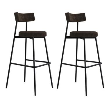 Imagem de Banqueta Alta Stout Ae: 100 / Aa: 75cm C/02 Un. Bqst7510.2 Boucle Marrom Castor Boucle Marrom Castor