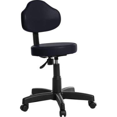 Imagem de Cadeira Mocho Estética Clinica Plus RCE Azul Escuro - Goldflex