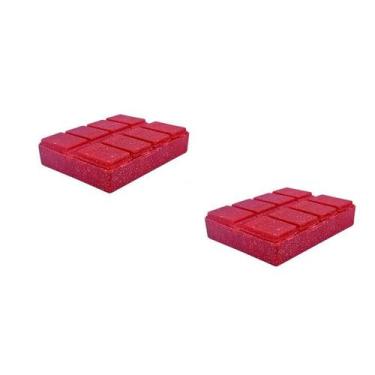 Imagem de Kit 2 Porta Comprimido Fibra Madeira Vermelho - Bb Store