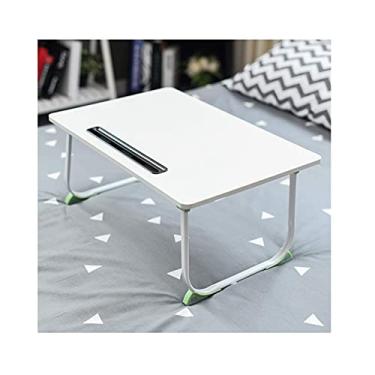 Imagem de Mesa de computador dobrável móvel mesa mesa mesa portátil computador mesa de computador mesa pequena bandeja para cama sofá mesa de escritório casamento (cor: preto) (branco)