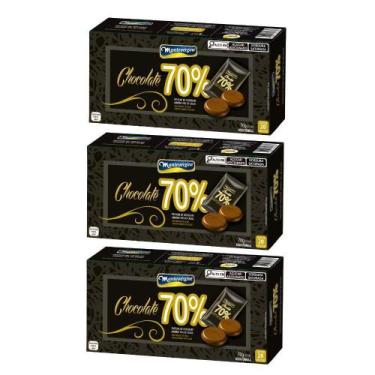 Imagem de Pastilhas De Chocolate, Montevérgine 70% Cacau, 3 Caixas 70G