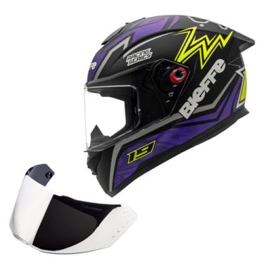 Imagem de Capacete Bieffe B12 Qtr Roxo Fosco Aerofolio + Viseira Prata (60)