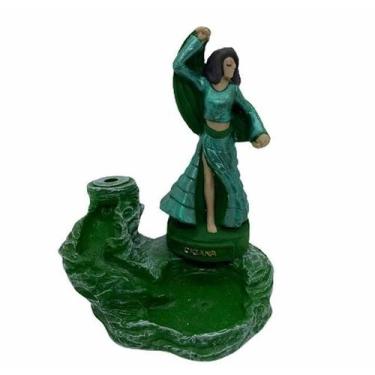 Imagem de Incensário Cascata Cigana Verde 13 Cm Resina - Lua Mística - 100% Orig