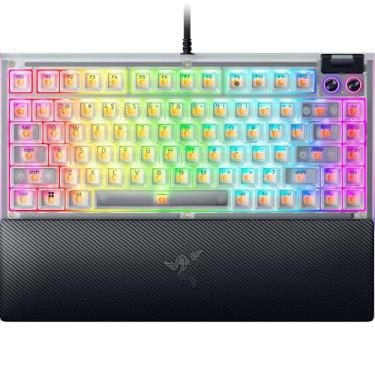 Imagem de Razer BlackWidow V4 75% teclado mecânico para jogos: design de troca a quente - compacto e durável - interruptores táteis laranja - Chroma RGB - rolo MF e teclas de mídia - descanso de pulso