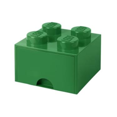 Imagem de Room Copenhagen LEGO Brick Drawer, 4 Knobs, 1 Drawer, Stackable Storage Box, Dark Green