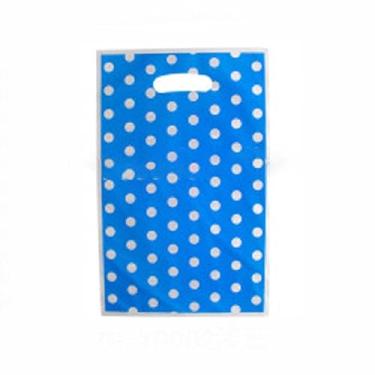 Imagem de 20 sacos de presente de bolinhas com alça para lembrancinhas de festa 25,5 x 16,4 cm, sacolas plásticas retangulares de PET para casamentos, aniversário, chá de bebê, lembrancinhas de festa, azul