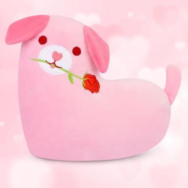 Imagem de Hagusahuo Bicho de pelúcia para cães dos namorados, pelúcia rosa de 20 cm com rosas fofas para crianças, filhotes de pelúcia macia, labrador, presentes de dia dos namorados para ela, ele, meninos