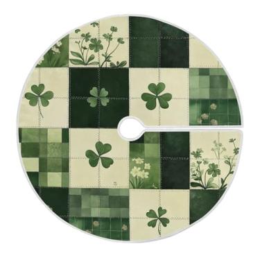 Imagem de ATTX Saia de árvore xadrez verde de São Patrício 89,9 cm enfeites de árvore de Natal para decoração de feriado do dia de São Patrício (471)