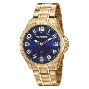 Imagem de Relógio Mondaine Masculino Dourado Fundo Azul 32638GPMVDE3-Masculino