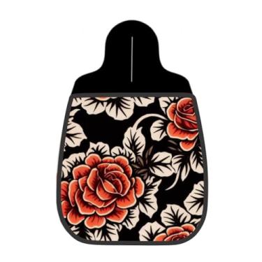 Imagem de Lixeira De Carro Organizador Lixinhocar Rosas Laranja Contorno Preto