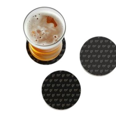 Imagem de Porta Copos Personalizados Com Ilustração De Alimentos E Bebidas - Tamanho 10.5x10.5 cm