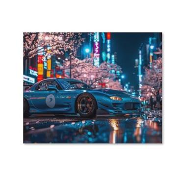 Imagem de HouLaiZhe Jdm Car Rx7 Cartazes Estáticos de Carro Esportivo Tela Estética Parede Decoração de Parede Impressões Galeria Sala Decoração de Parede para Quarto Sala de Estar Escritório 08 x 10 polegadas