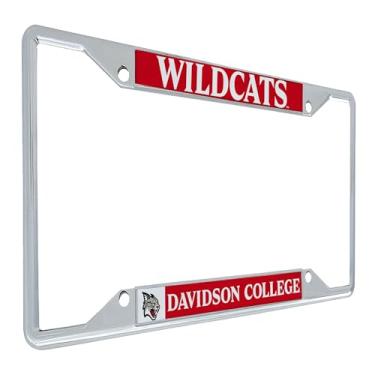 Imagem de Desert Cactus Davidson College Wildcats Acessórios de carro Moldura de placa de licença de metal e suporte de etiqueta para frente ou traseira do carro (Mascote VB)