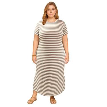 Imagem de Vestido Plus Size Curve Longo Fendas Moda Verão Manga Curta 2710pai - 