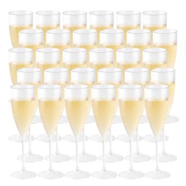 Imagem de Grupo Mirandinha Taças de Champagne Acrílico 160 ml – Kit com 30 Unidades – Design Sofisticado, Resistente e Reutilizável – Ideais para Casamentos, Aniversários e Decoração de Festas - Transparente