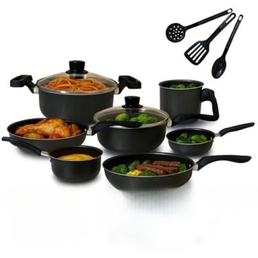 Imagem de Jogo De Panelas Antiaderente 10 Peças Com Tampa De Vidro Gal