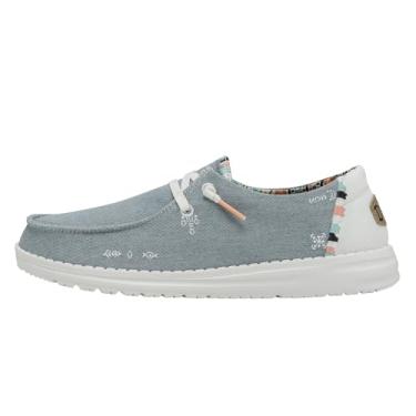 Imagem de Hey Dude Wendy Boho Mocassim feminino casual sem cadarço, Jeans claro 2, 40