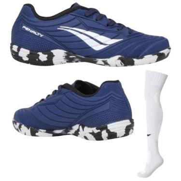 Imagem de Chuteira Futsal Penalty Matis Infantil Marinho + Meião Matis, Marinho,