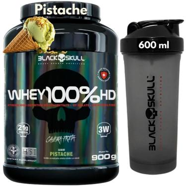 Imagem de Whey Protein 100 HD Pure 3W Isolado Hidrolisado Concentrado POTE 900g COQUETELEIRA 600ml Black Skull-Unissex