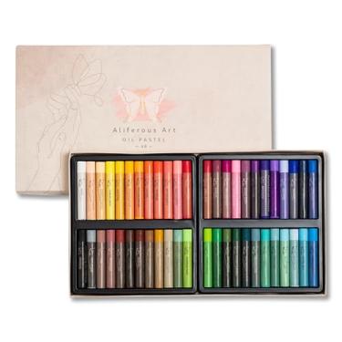Imagem de Soft Oil Pastels Set Of 48 Colors - Pastels Art Supplies For Professional Drawing - Non Toxic Oil Pastels Classroom Sets For Kids - Creamy Color And Texture - Portfolio Oil Pastel Pack For Artists