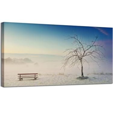 Imagem de DUOHUTRA Arte de parede de inverno, decoração de parede em tela de cena de Natal para sala de estar Majestic Nature Forest