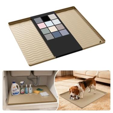 Imagem de URMONA Tapete de silicone impermeável sob a pia 56 cm x 48 cm, forro de prateleira para cozinha e banheiro, protetor de armário e balcão, armazenamento e organizadores, tapete de areia, itens