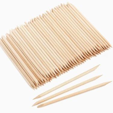 Imagem de 100 peças de palitos de laranja de 11 cm para unhas, dupla face, multiuso, de madeira, cutícula, ferramenta de manicure, pedicure, palitos de cutícula ou palitos de depilação de sobrancelha para
