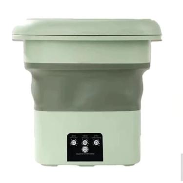 Imagem de Mini máquina de lavar roupa 6.5L dobrável portátil moderna máquina de lavar automática 110v/220v (6.5L VERDE)