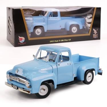 Imagem de LUCKY DIE CAST 1953 Ford F-100 Pickup Truck 1/18 Scale Die-Cast Metal Model Alloy Collection Cars with Display Case, with Opening Doors, Best Gift for Men, Dad & Kids 14+ Years