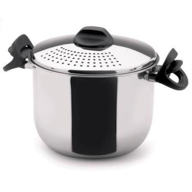 Imagem de Espagueteira De Aço Inox Panela Para Massa 5 Litros Escorredor Funcion