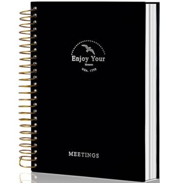 Imagem de Caderno de reuniões FLYING EGALE, cadernos profissionais de 21,6 x 28 cm, 240 páginas, planejador de projetos tamanho A4, organizador de agenda de reuniões em espiral para mulheres e homens, diário