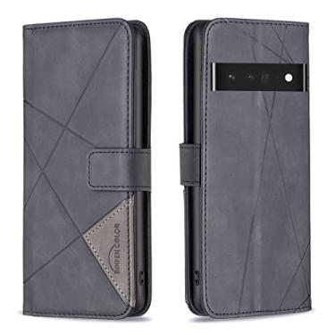 Imagem de YUNCHAO Caixa de telefone Para o Google Pixel 7 Pro 5G BF05 Magnetic File Rhombus Texture Leather Case capa para celular