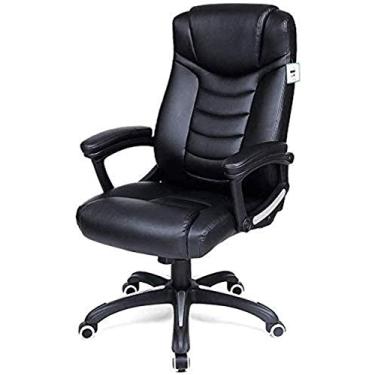 Imagem de AkosOL Cadeira de escritório executiva de luxo, grande, alta, cadeira de escritório executiva, durável e estável, couro macio ajustável