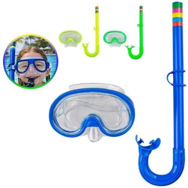 Imagem de MASCARA DE MERGULHO SNORKEL INFANTIL OCULOS PISCINA PRAIA Cor:Verde - 