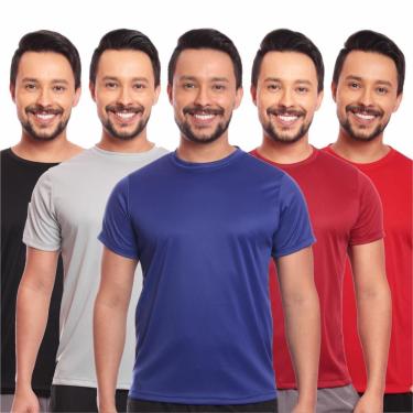 Imagem de Kit 5 Camisas Academia Esportiva Com Proteção Uv Masculina-Masculino