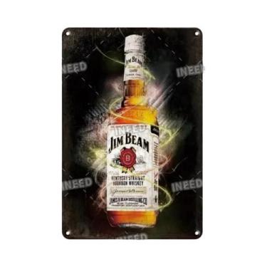 Imagem de Placa Decorativa De Metal Vintage Retro JIM BEAM Para Bar, Pub, Clube,
