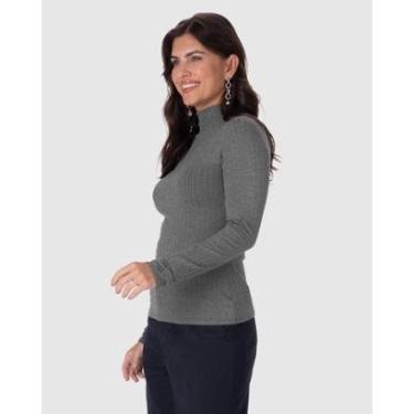 Imagem de Blusa Básica Feminina Gola Alta Em Malha Canelada De Viscose-Feminino