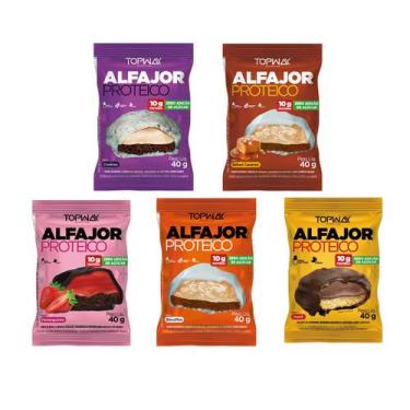 Imagem de Kit Alfajor proteíco 40g topway sabores sortidos sem açúcar