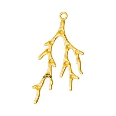 Imagem de Pingentes De Plantas Em Aço Inoxidável Banhado a Ouro, 10 Peças, Com D