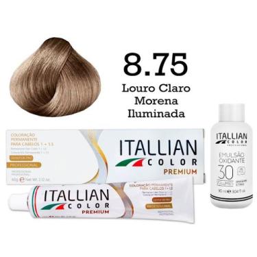 Imagem de Kit Coloração Itallian Color 8.75 Louro Claro Morena Iluminada + Oxi 3