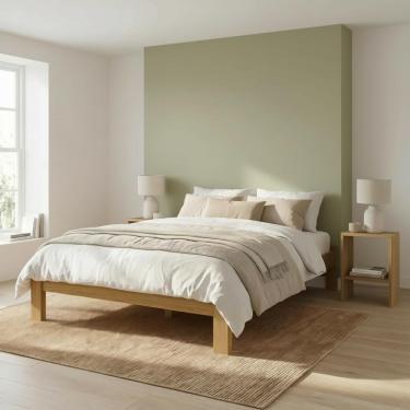 Imagem de Cama Casal Queen Turca Com Colchão Madeira Maciça Nogueira