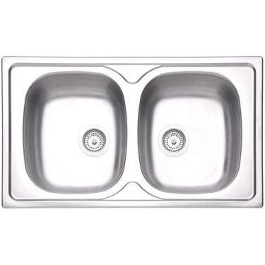 Imagem de Cuba de Sobrepor para Cozinha Sigma Duas Cubas 86X50cm Inox Pré Polido