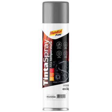 Imagem de Tinta Spray Mundial Prime Alta Temperatura Alumínio 400ml