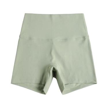 Imagem de Shorts de Yoga Fitness Cintura Alta - Cor Sólida - Leggings para Trein