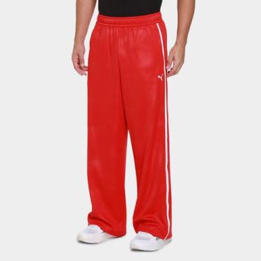 Imagem de Calça Puma Ferrari T7 Oversized Track Masculina, Vermelho, M