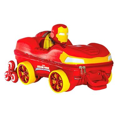 Imagem de Mala Infantil 20 Rígida com Rodinhas Giratórias 360o e Alça Retrátil Homem de Ferro 3D...