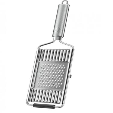 Imagem de Ralador 3 em 1 Inox para Alimentos em Aço com Apoio Emborrachado Lavável em Lava-louças...